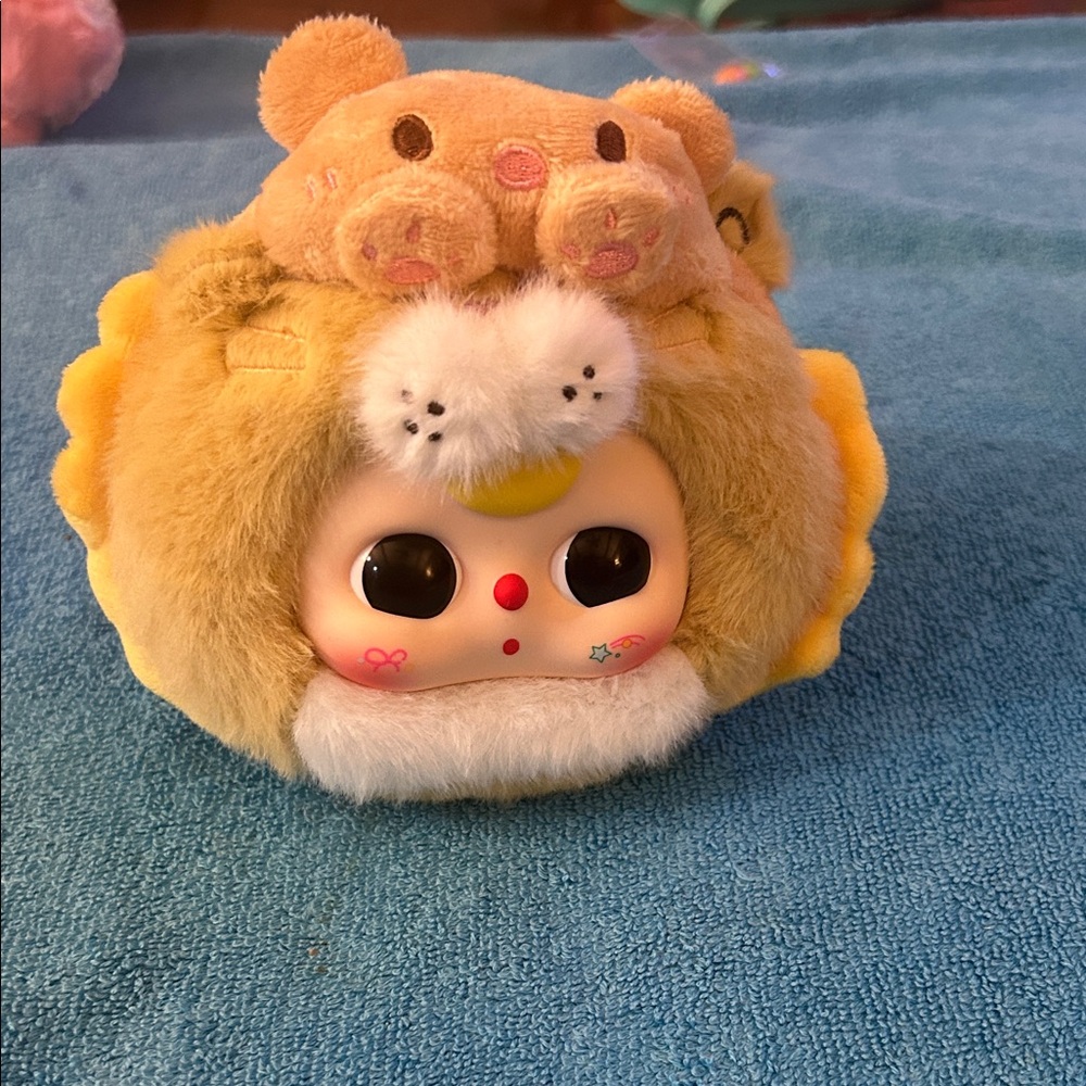 Adorable Plush Doll with Bear Hat
